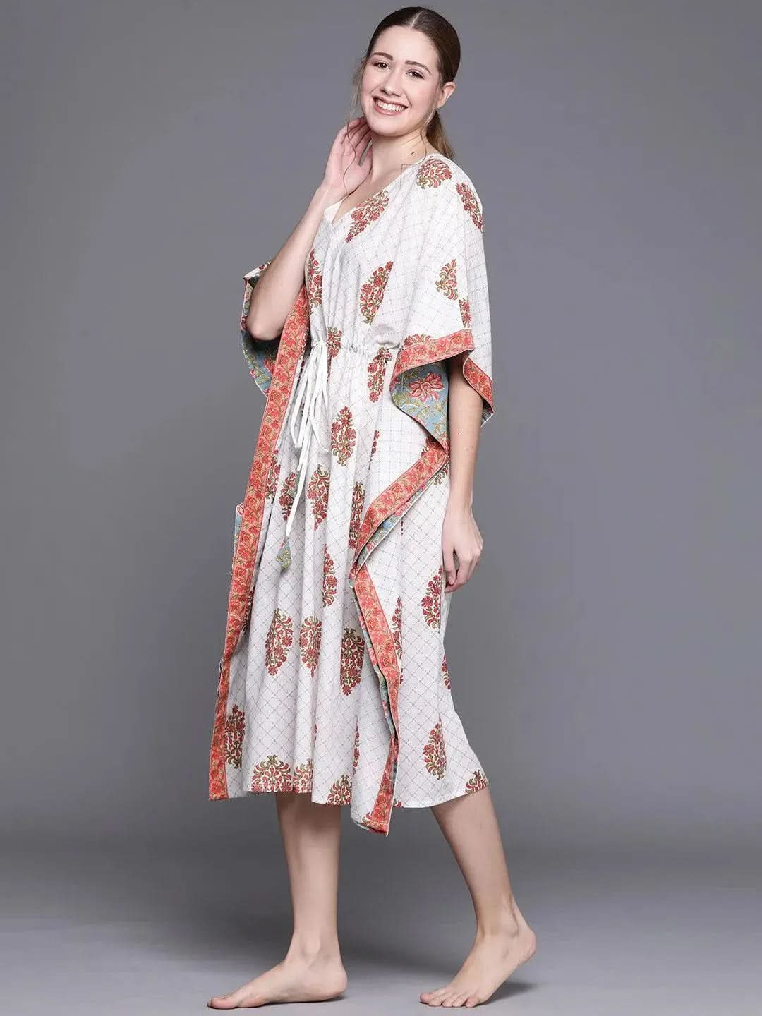 Buy White Cotton Printed Kaftan Nightdress - 50007 | Libas Ethnic Wear Online
Buy White Cotton Printed Kaftan Nightdress - 50007 | Libas Ethnic Wear Online
