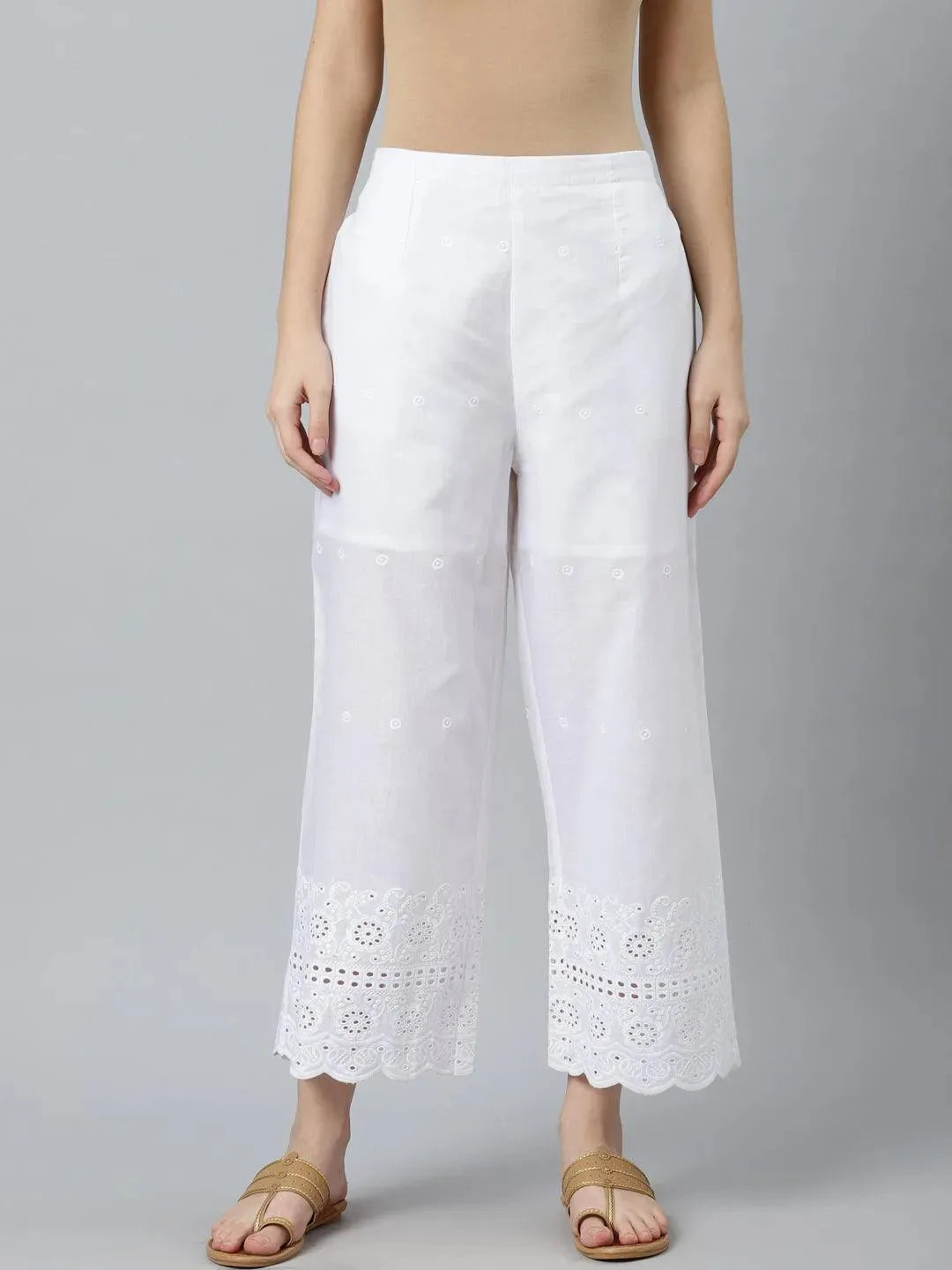 Buy White Embroidered Cotton Palazzos - PL842O-XL | Libas Ethnic Wear Online
Buy White Embroidered Cotton Palazzos - PL842O-XL | Libas Ethnic Wear Online