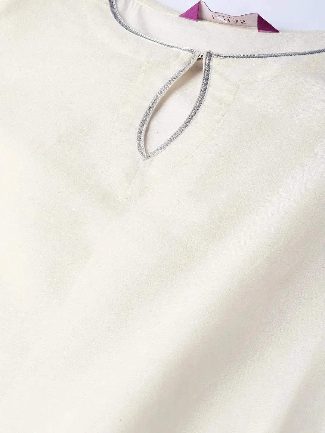 White Embroidered Cotton Kurta Set - Libas