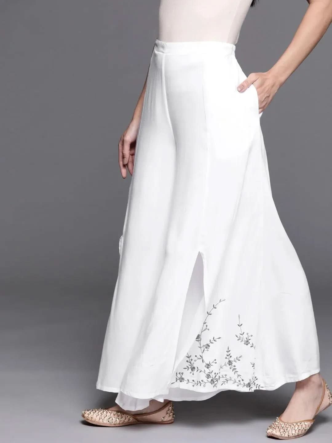 White Hem Design Rayon Palazzos
White Hem Design Rayon Palazzos