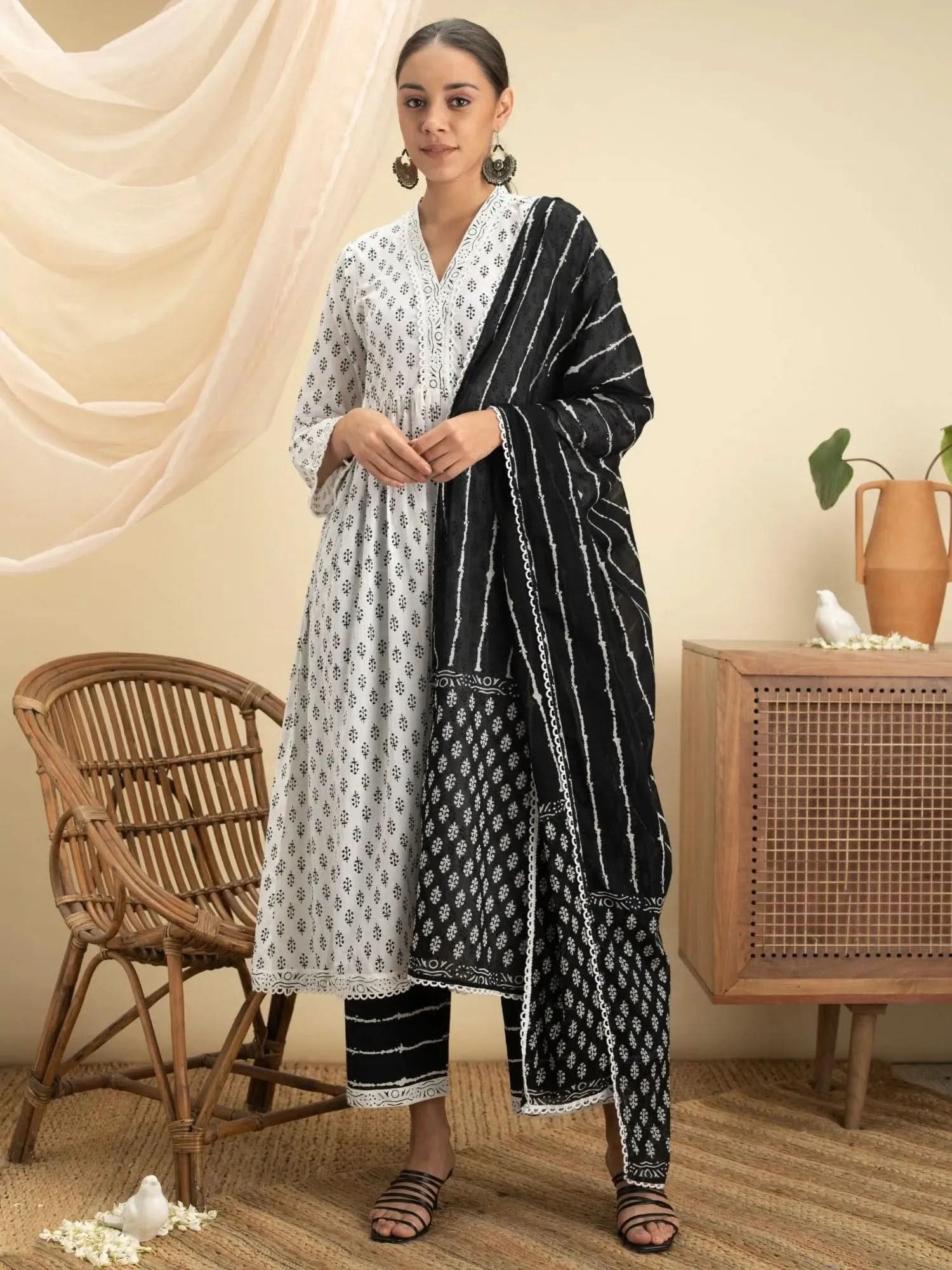 Buy White Printed Cotton Suit Set - 13022O-XS | Libas Ethnic Wear Online
Buy White Printed Cotton Suit Set - 13022O-XS | Libas Ethnic Wear Online