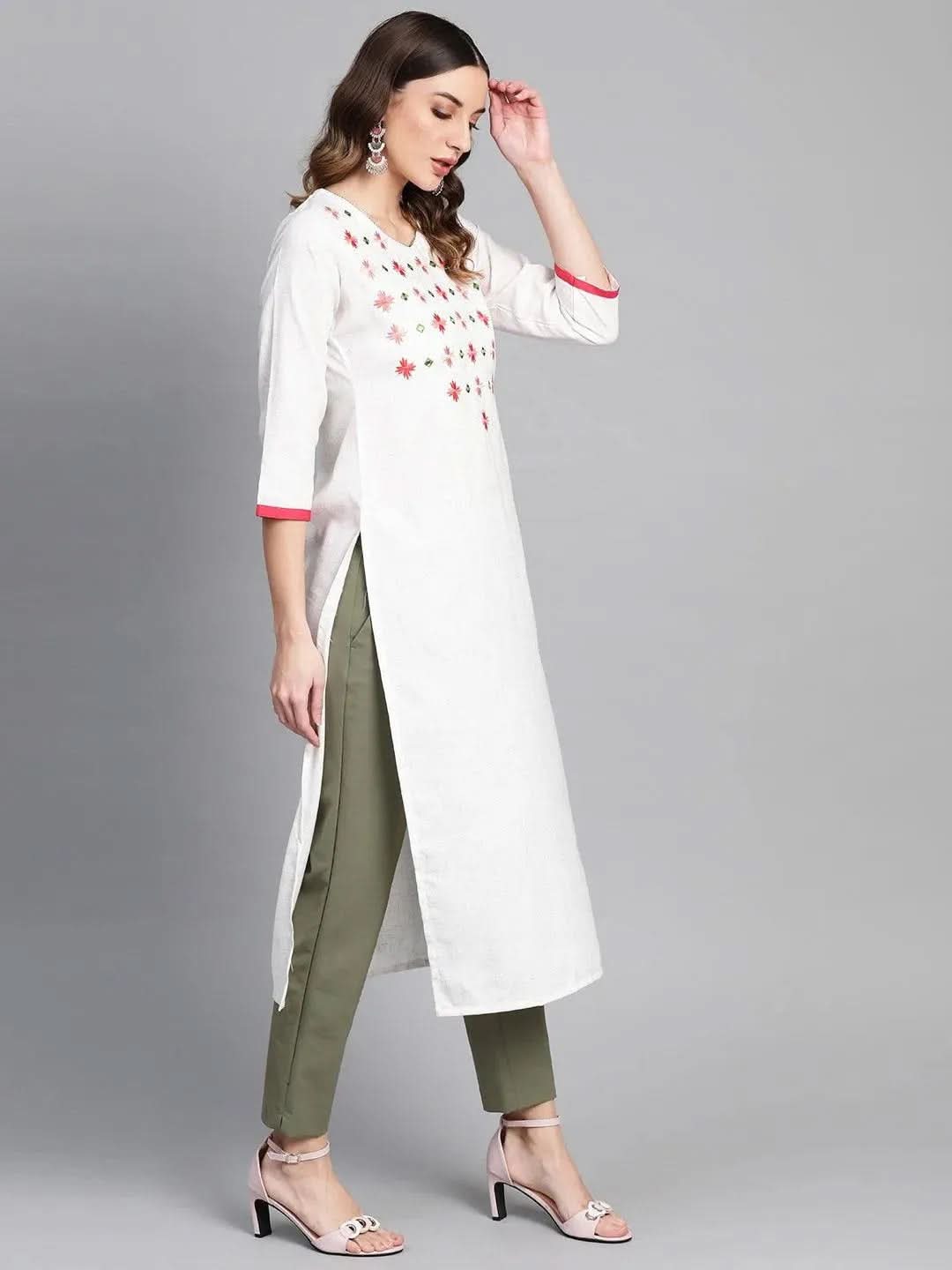 White Printed Cotton Kurta
White Printed Cotton Kurta