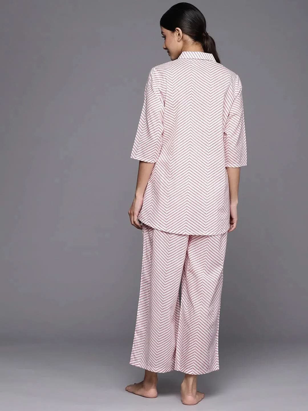 White Printed Cotton Night Suit
White Printed Cotton Night Suit