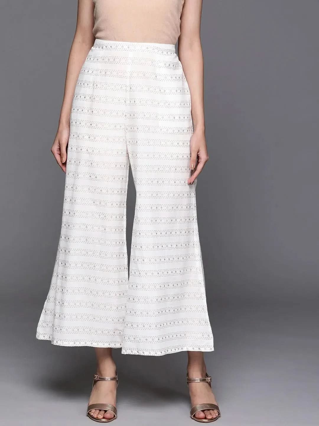 Buy White Printed Cotton Palazzos - PL965O-S | Libas Ethnic Wear Online 
Buy White Printed Cotton Palazzos - PL965O-S | Libas Ethnic Wear Online