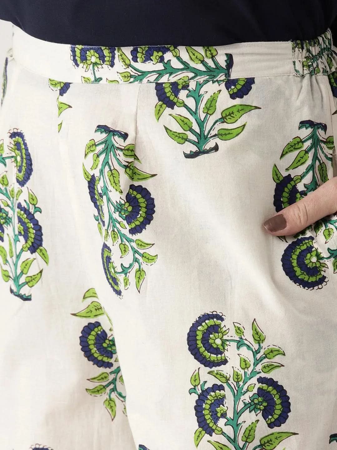 White Printed Cotton Palazzos
White Printed Cotton Palazzos