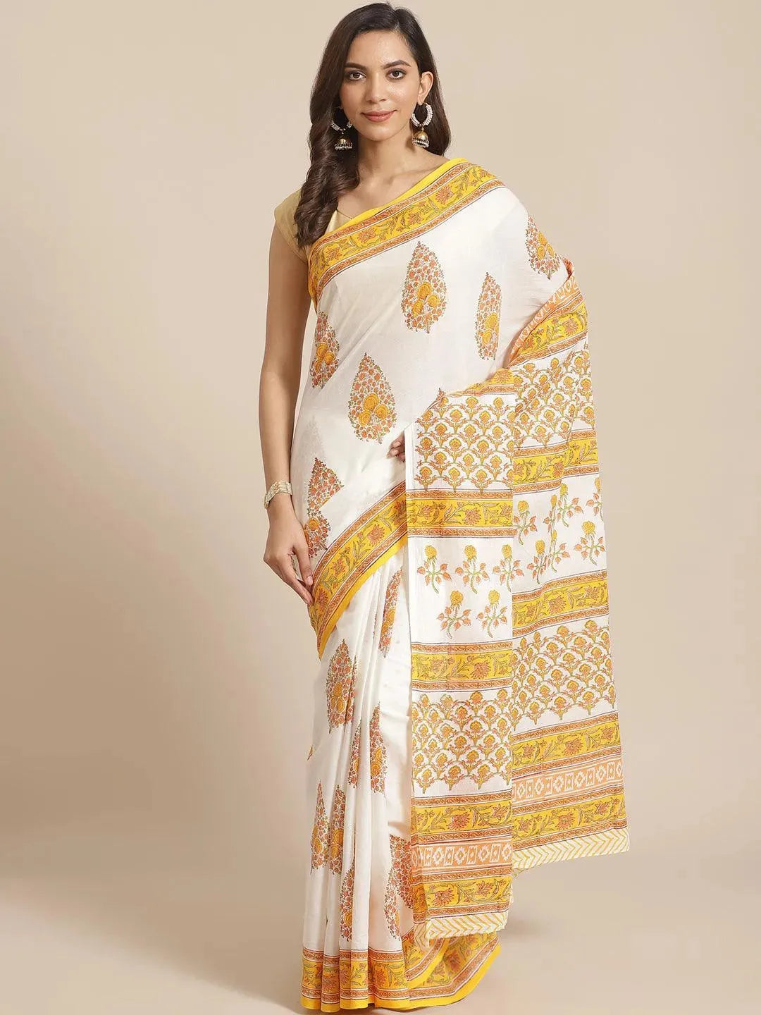 Buy White Printed Cotton Saree - 14368 | Libas Ethnic Wear Online
Buy White Printed Cotton Saree - 14368 | Libas Ethnic Wear Online