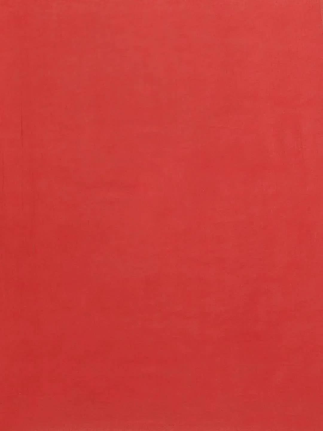 White Printed Cotton Saree - Libas