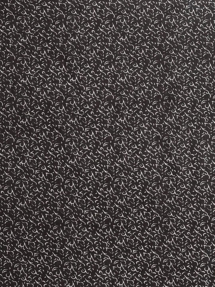 White Printed Cotton Saree - Libas