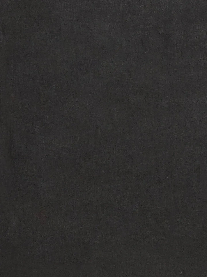 White Printed Cotton Saree - Libas