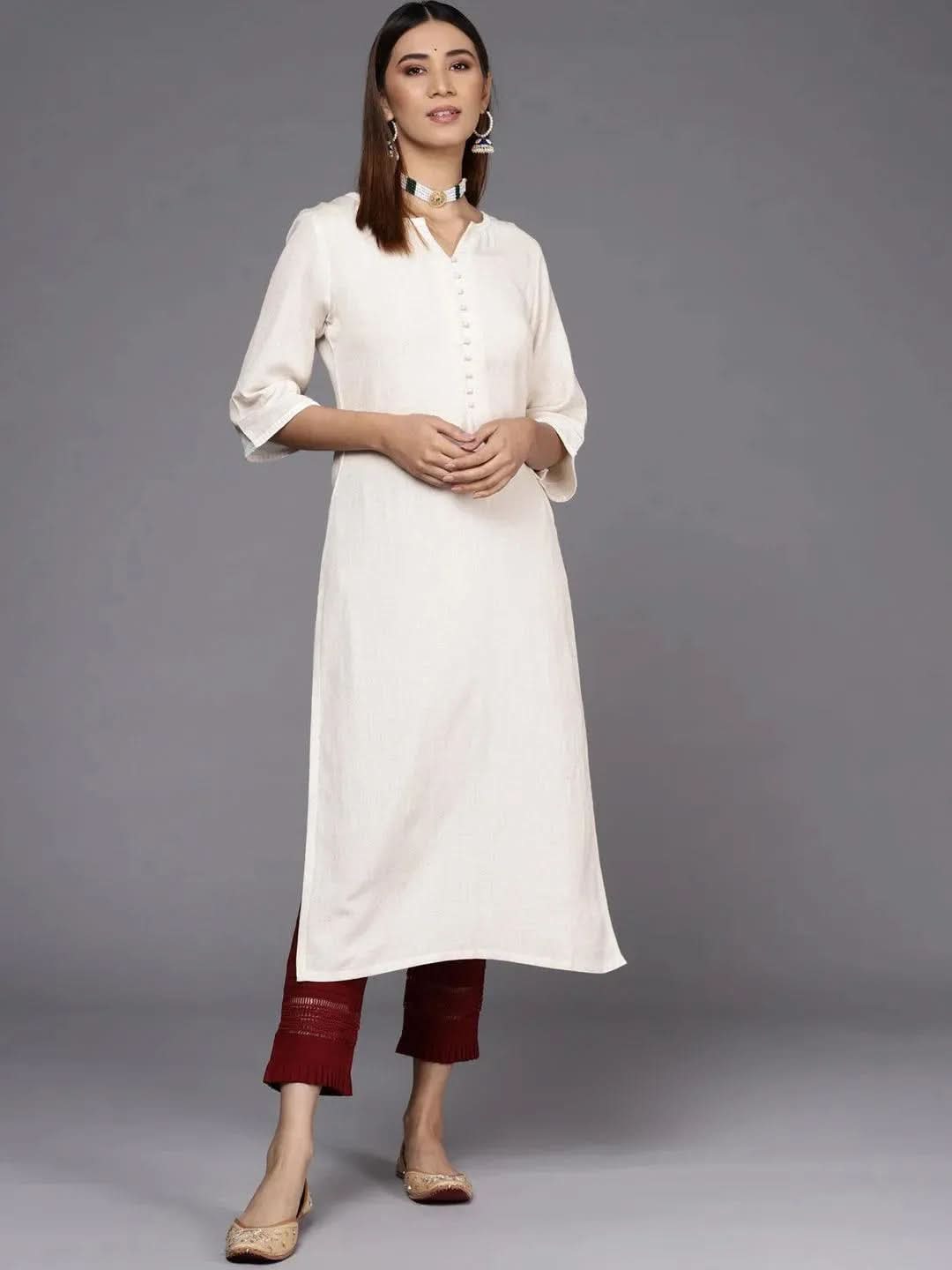 White Printed Cotton Straight Kurta
White Printed Cotton Straight Kurta