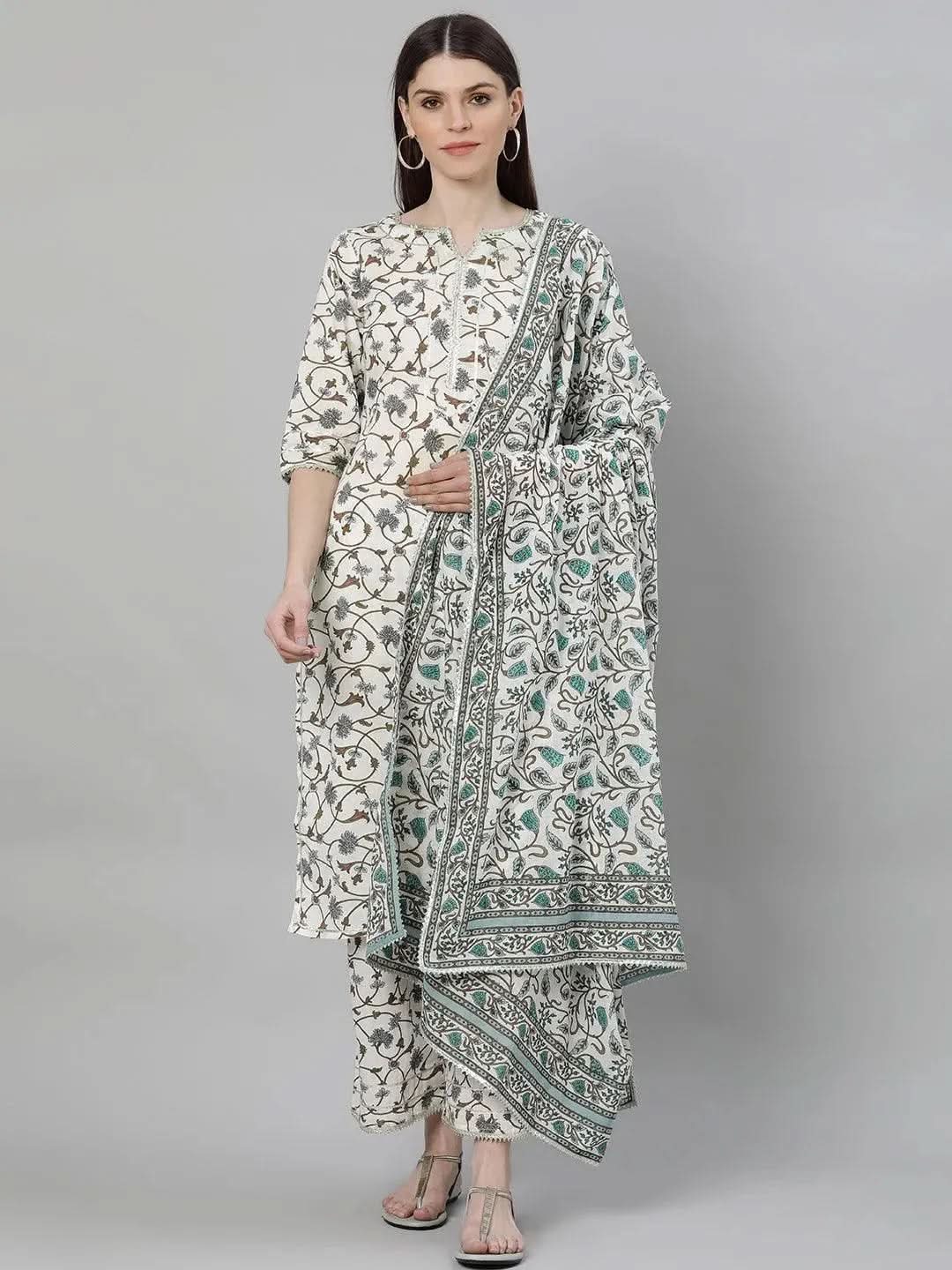 Buy White Printed Cotton Suit Set - 6918- | Libas Ethnic Wear Online
Buy White Printed Cotton Suit Set - 6918- | Libas Ethnic Wear Online