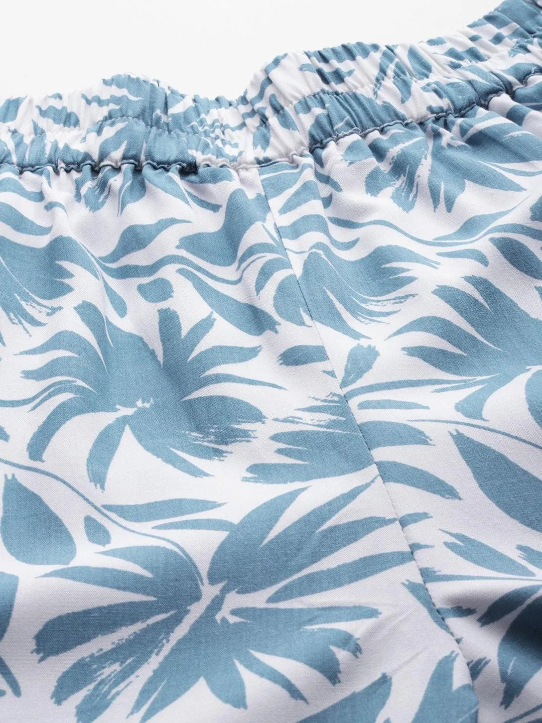 White Printed Rayon Co-Ords - Libas