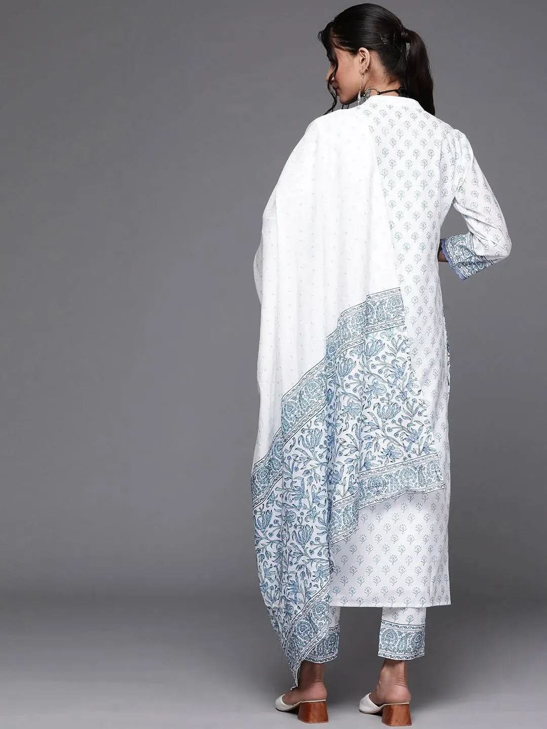 White Printed Silk Straight Kurta With Dupatta
White Printed Silk Straight Kurta With Dupatta
