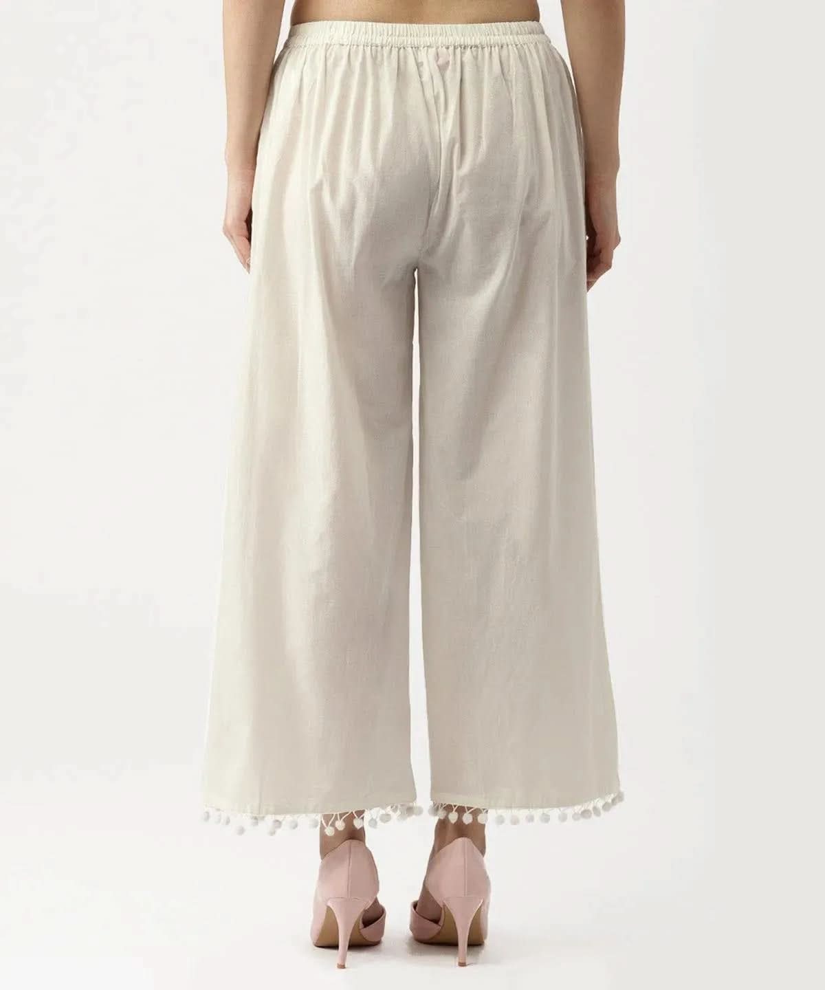 White Solid Cotton Palazzos
White Solid Cotton Palazzos