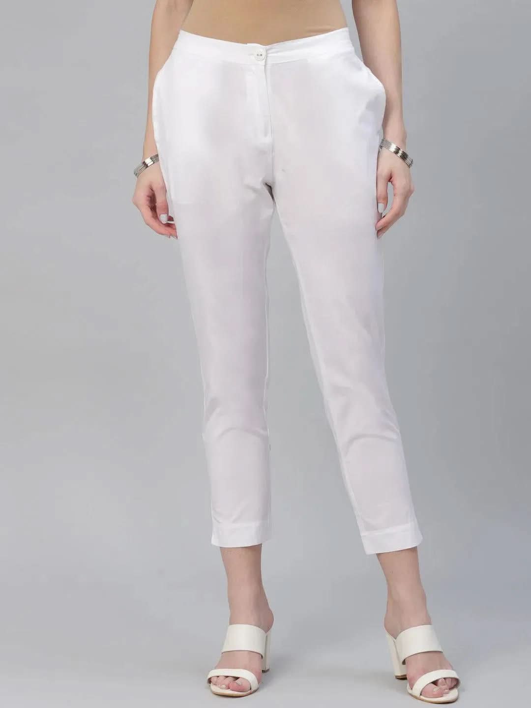 Buy White Solid Cotton Trousers - PL799-S | Libas Ethnic Wear Online
Buy White Solid Cotton Trousers - PL799-S | Libas Ethnic Wear Online