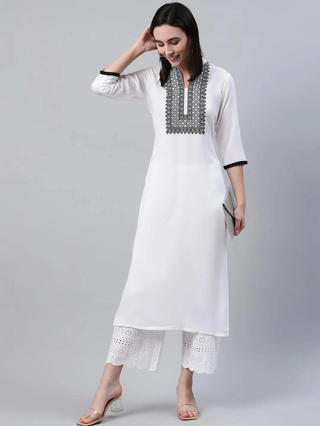 White Solid Rayon Kurta
White Solid Rayon Kurta