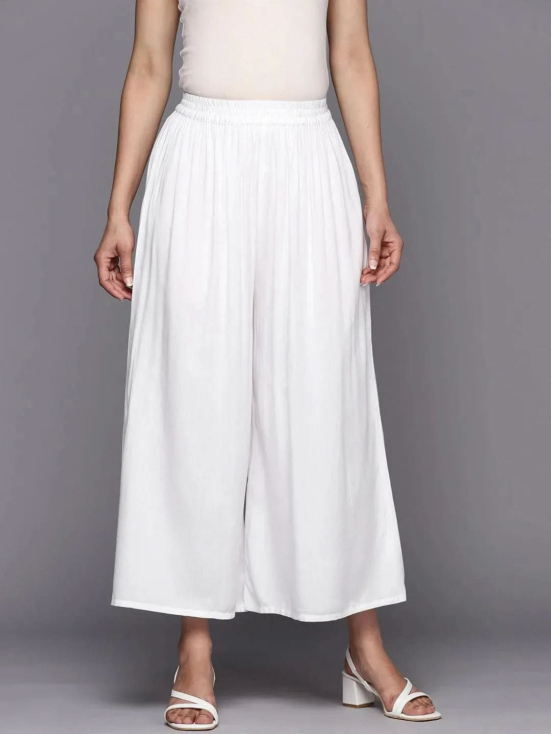 White Solid Rayon Palazzos
White Solid Rayon Palazzos