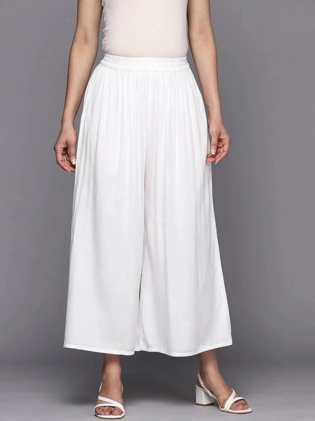 White Solid Rayon Palazzos
White Solid Rayon Palazzos