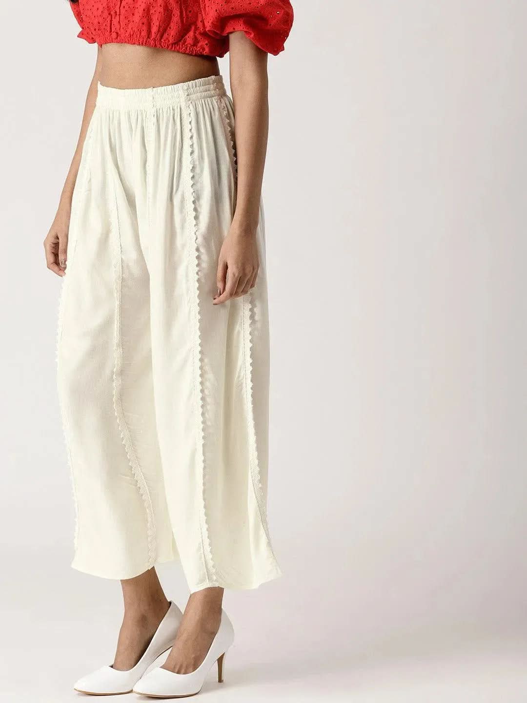 Buy White Solid Rayon Palazzos - PL585- | Libas Ethnic Wear Online
Buy White Solid Rayon Palazzos - PL585- | Libas Ethnic Wear Online