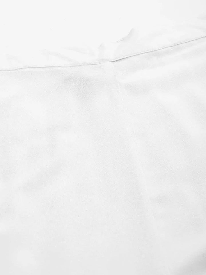 White Solid Rayon Sharara Pants - Libas