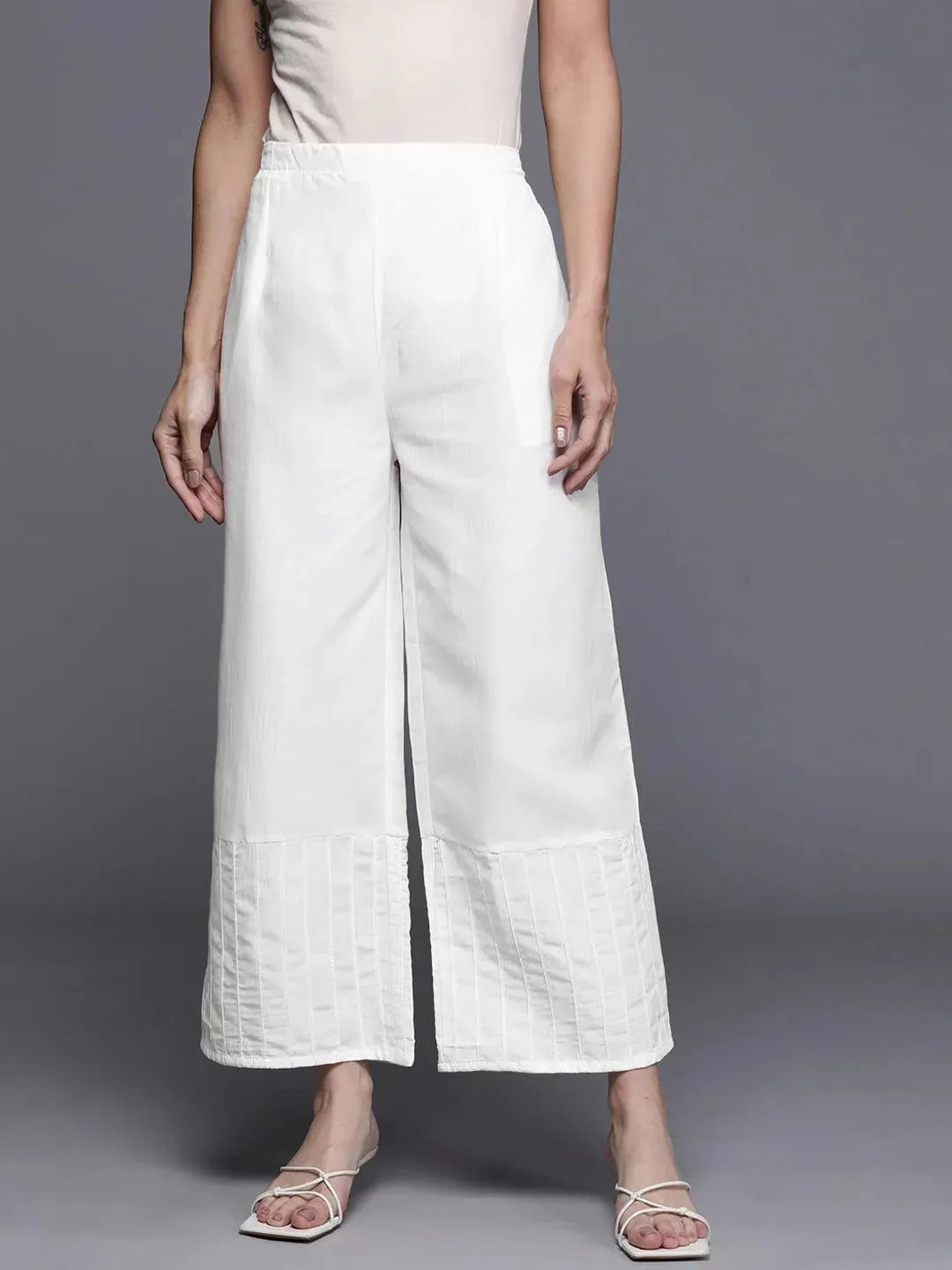 Buy White Solid Silk Palazzos - PL905O- | Libas Ethnic Wear Online
Buy White Solid Silk Palazzos - PL905O- | Libas Ethnic Wear Online