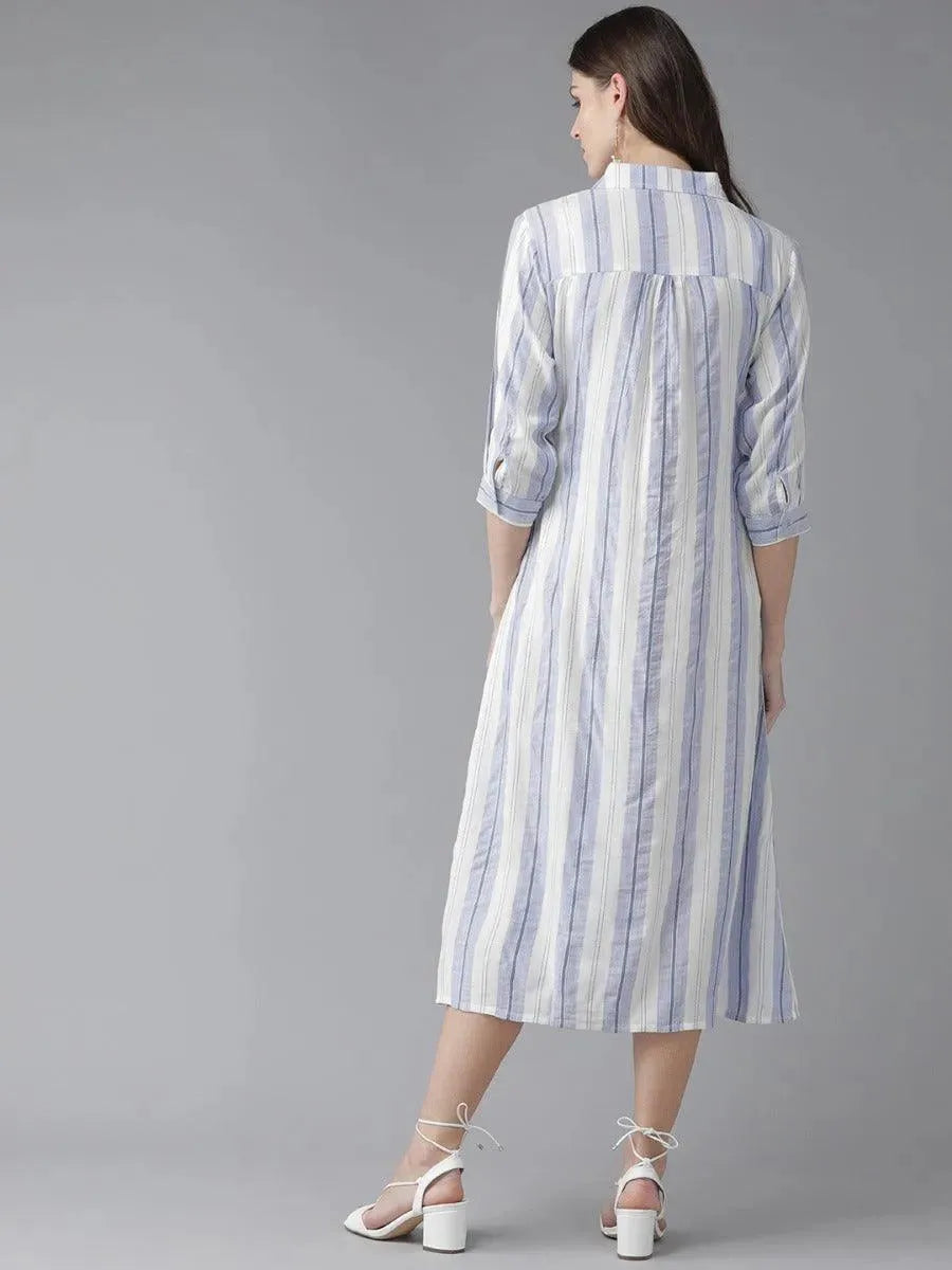 White Striped Rayon Dress
White Striped Rayon Dress