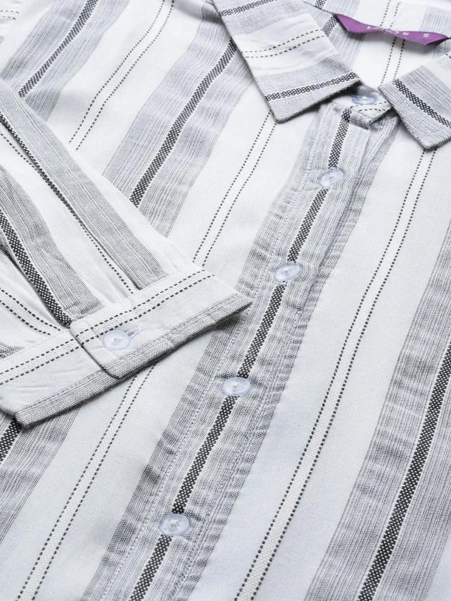 White Striped Rayon Dress
White Striped Rayon Dress