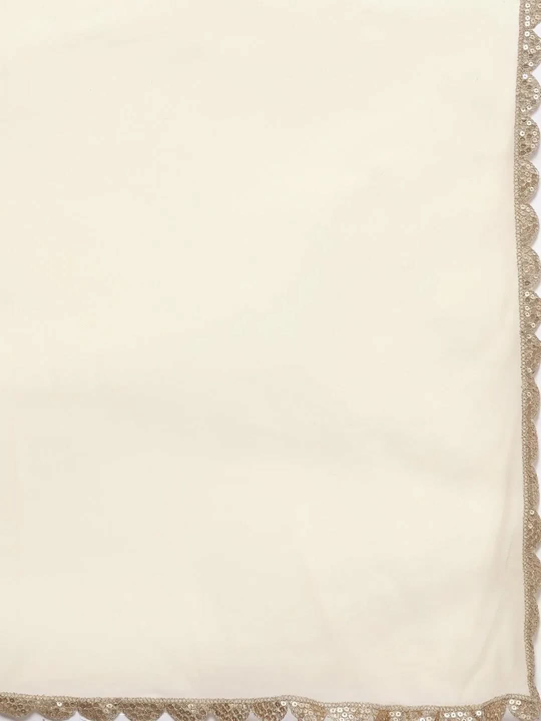 Yellow Embroidered Georgette A-Line Kurti With Palazzos & Dupatta 
Yellow Embroidered Georgette A-Line Kurti With Palazzos & Dupatta