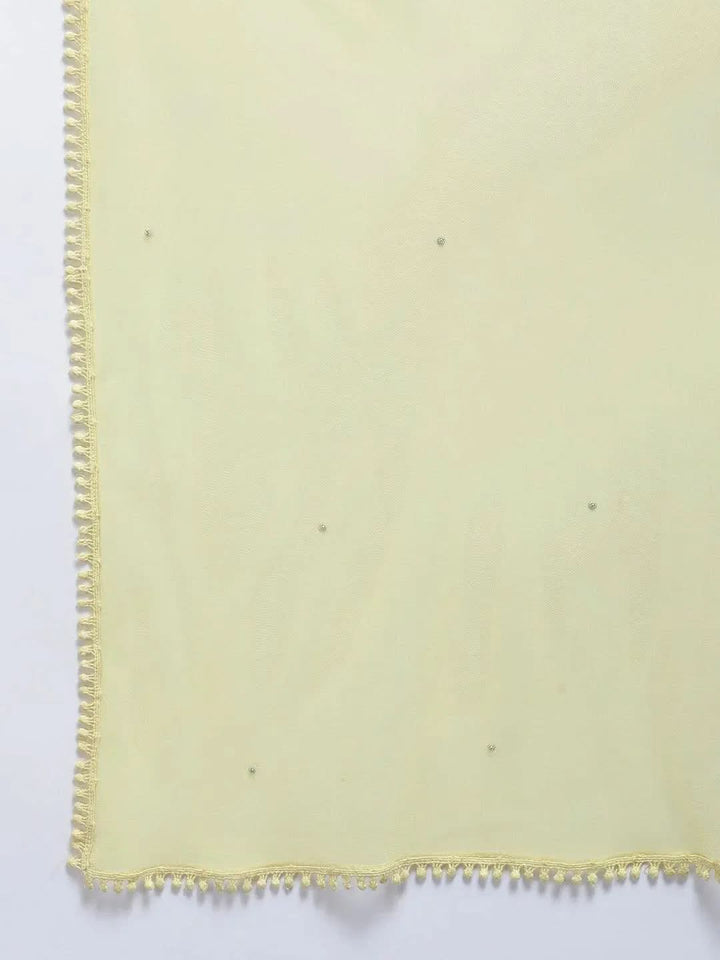 Yellow Embroidered Georgette Suit Set - Libas