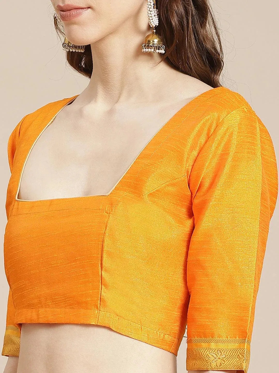 Yellow Printed Chiffon Saree - Libas