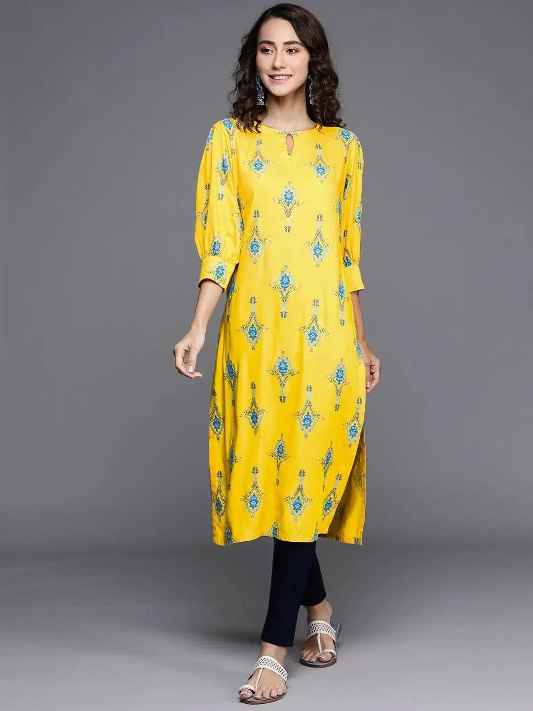 Buy Yellow Printed Cotton Kurta - 22178F- | Libas Ethnic Wear Online
Buy Yellow Printed Cotton Kurta - 22178F- | Libas Ethnic Wear Online