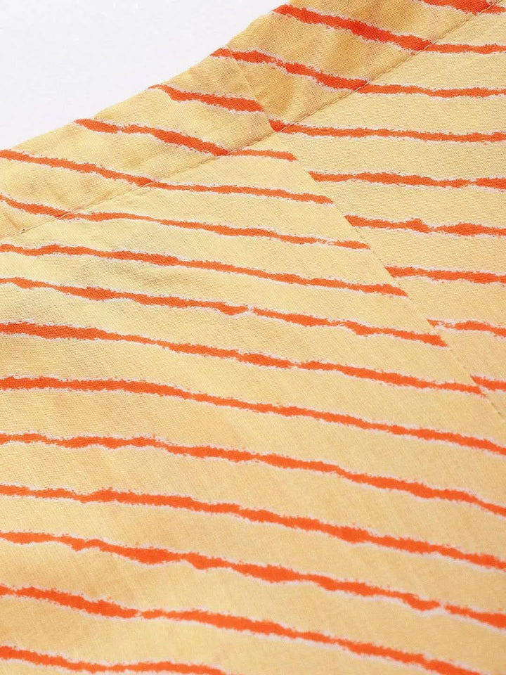 Yellow Printed Cotton Palazzos - Libas