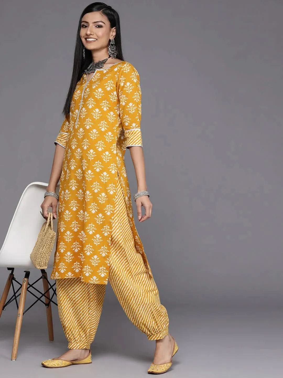 Yellow Printed Cotton Salwar Pants
Yellow Printed Cotton Salwar Pants