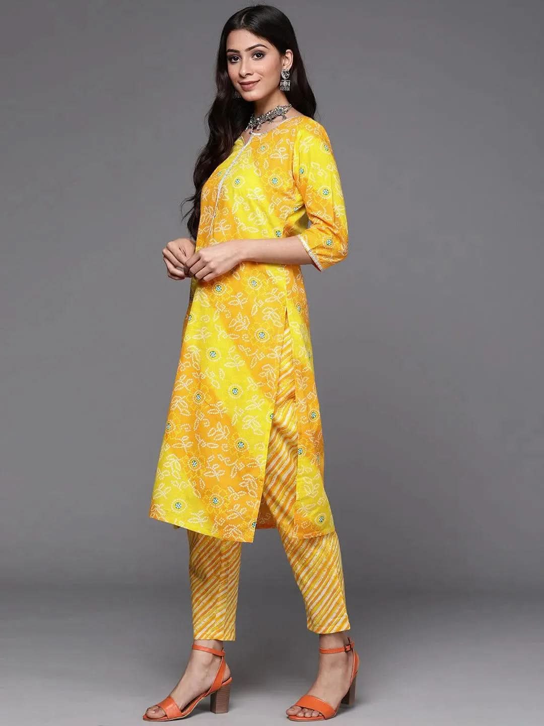 Buy Yellow Printed Cotton Suit Set - 33263O- | Libas Ethnic Wear Online
Buy Yellow Printed Cotton Suit Set - 33263O- | Libas Ethnic Wear Online