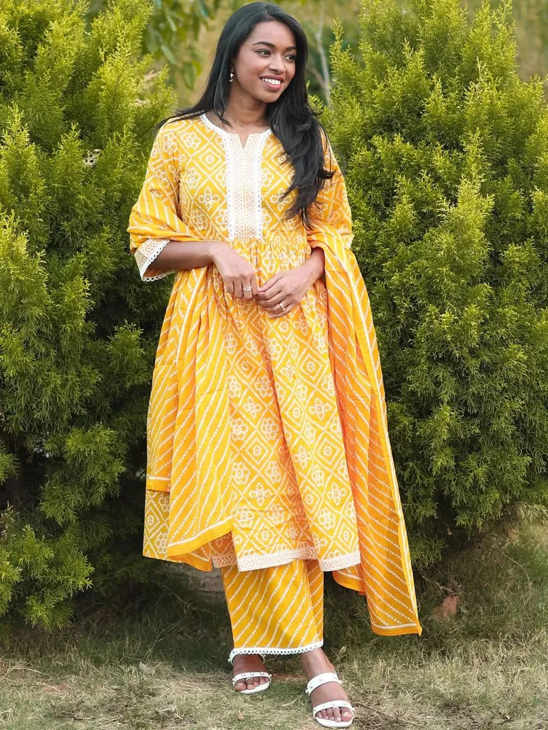 Buy Yellow Printed Cotton Suit Set - 33187O- | Libas Ethnic Wear Online
Buy Yellow Printed Cotton Suit Set - 33187O- | Libas Ethnic Wear Online