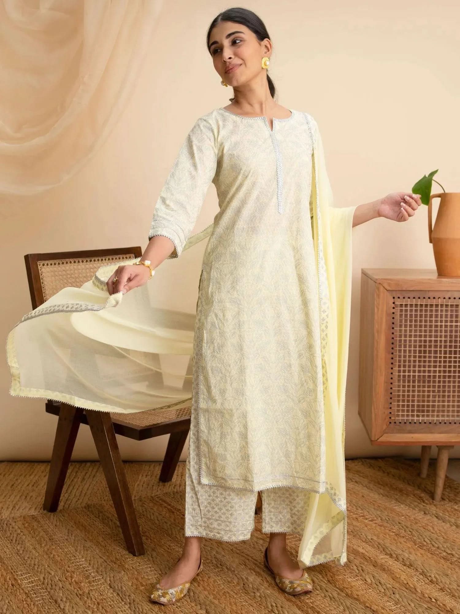 Buy Yellow Printed Cotton Suit Set - 13040O-XS | Libas Ethnic Wear Online
Buy Yellow Printed Cotton Suit Set - 13040O-XS | Libas Ethnic Wear Online