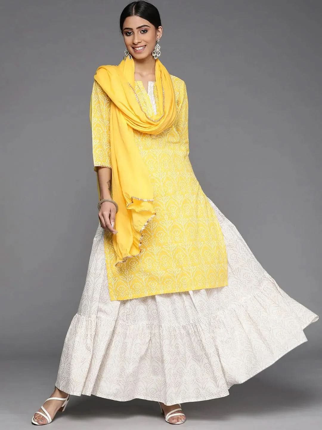 Buy Yellow Printed Cotton Suit Set - 33191O- | Libas Ethnic Wear Online
Buy Yellow Printed Cotton Suit Set - 33191O- | Libas Ethnic Wear Online