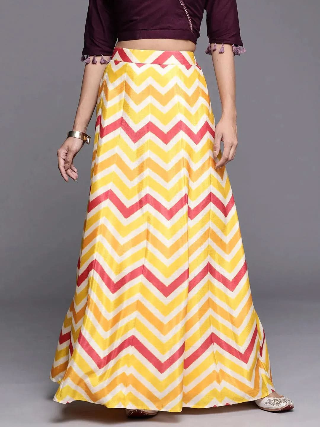 Yellow Printed Crepe Skirt
Yellow Printed Crepe Skirt
