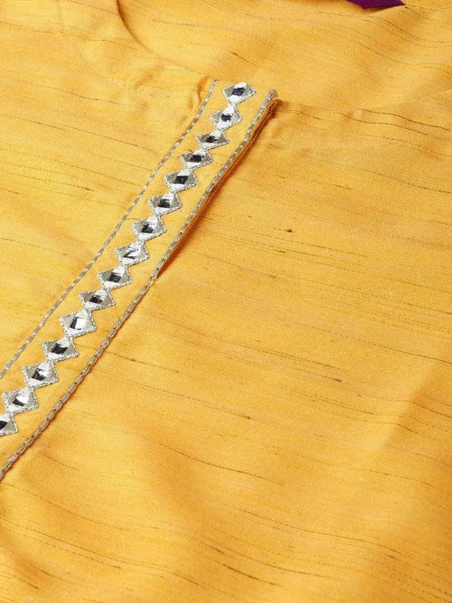 Yellow Self Design Chanderi Silk Straight Kurta With Trousers
Yellow Self Design Chanderi Silk Straight Kurta With Trousers