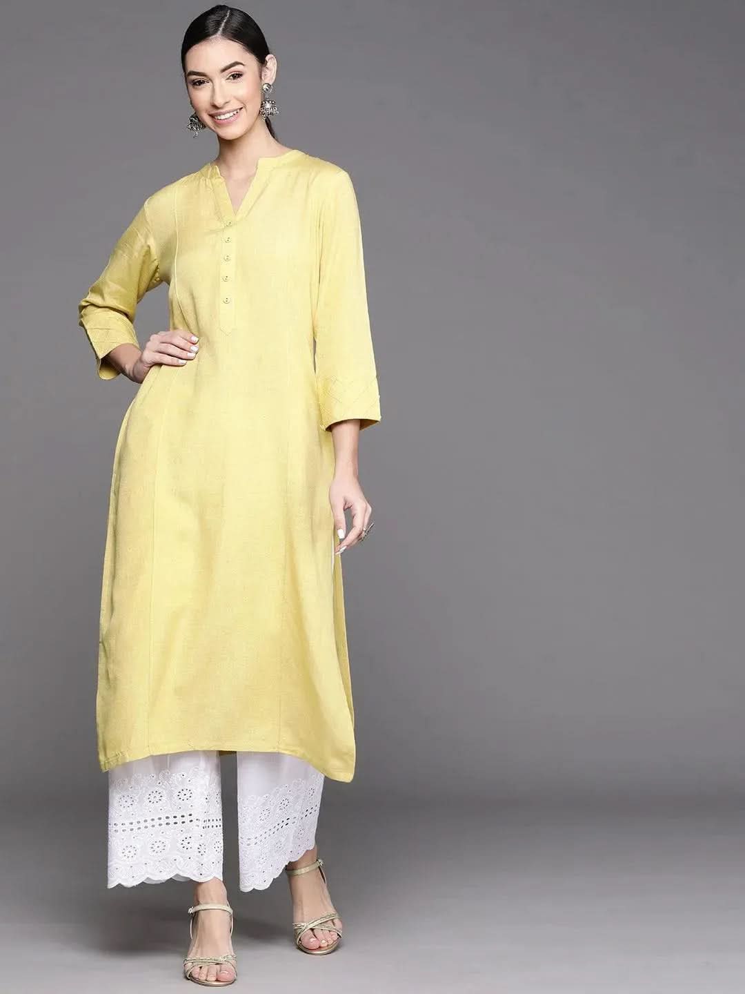 Buy Yellow Solid Cotton Kurta - 23219O-XS | Libas Ethnic Wear Online
Buy Yellow Solid Cotton Kurta - 23219O-XS | Libas Ethnic Wear Online