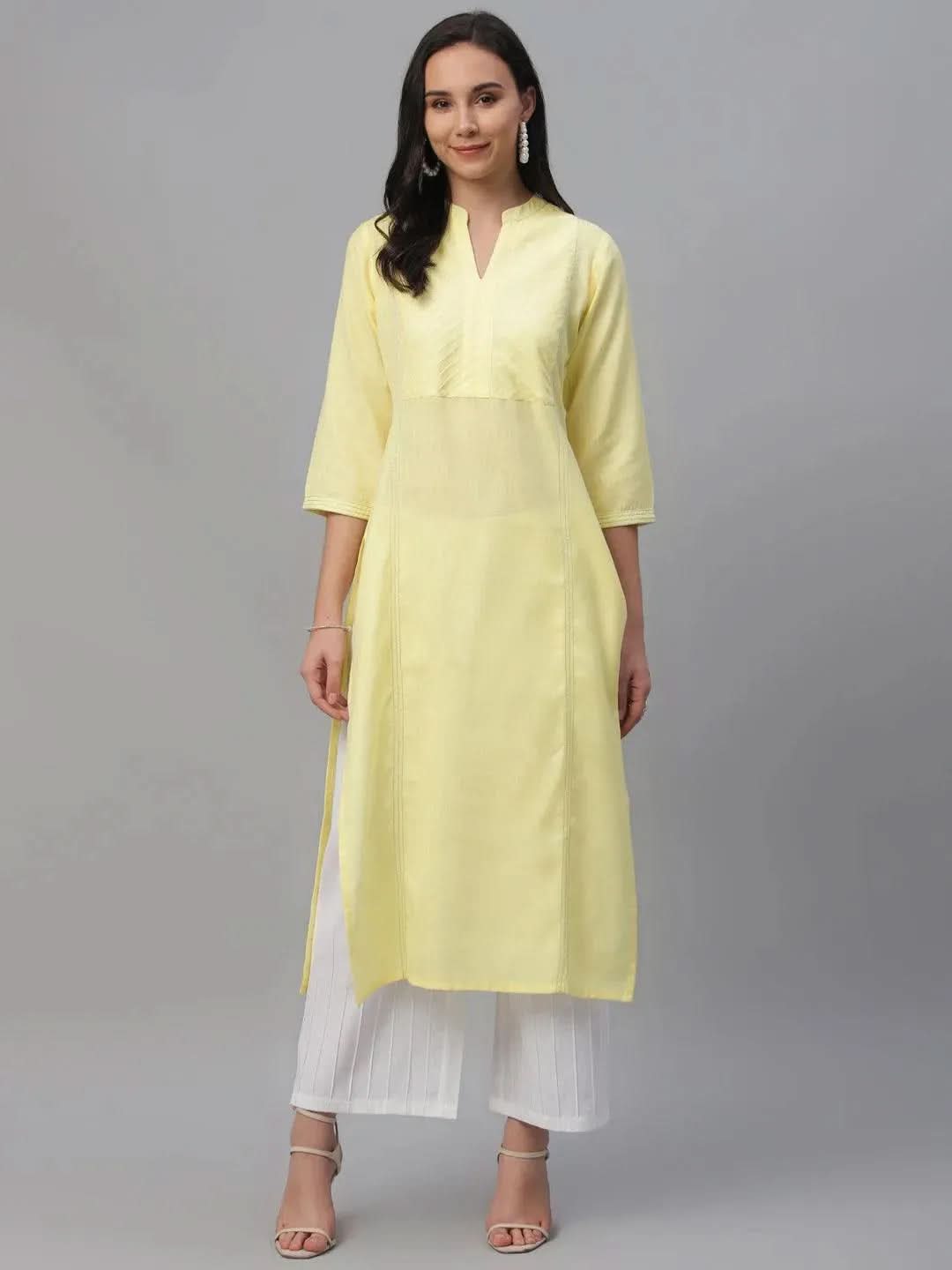 Buy Yellow Solid Cotton Kurta - 9077- | Libas Ethnic Wear Online
Buy Yellow Solid Cotton Kurta - 9077- | Libas Ethnic Wear Online