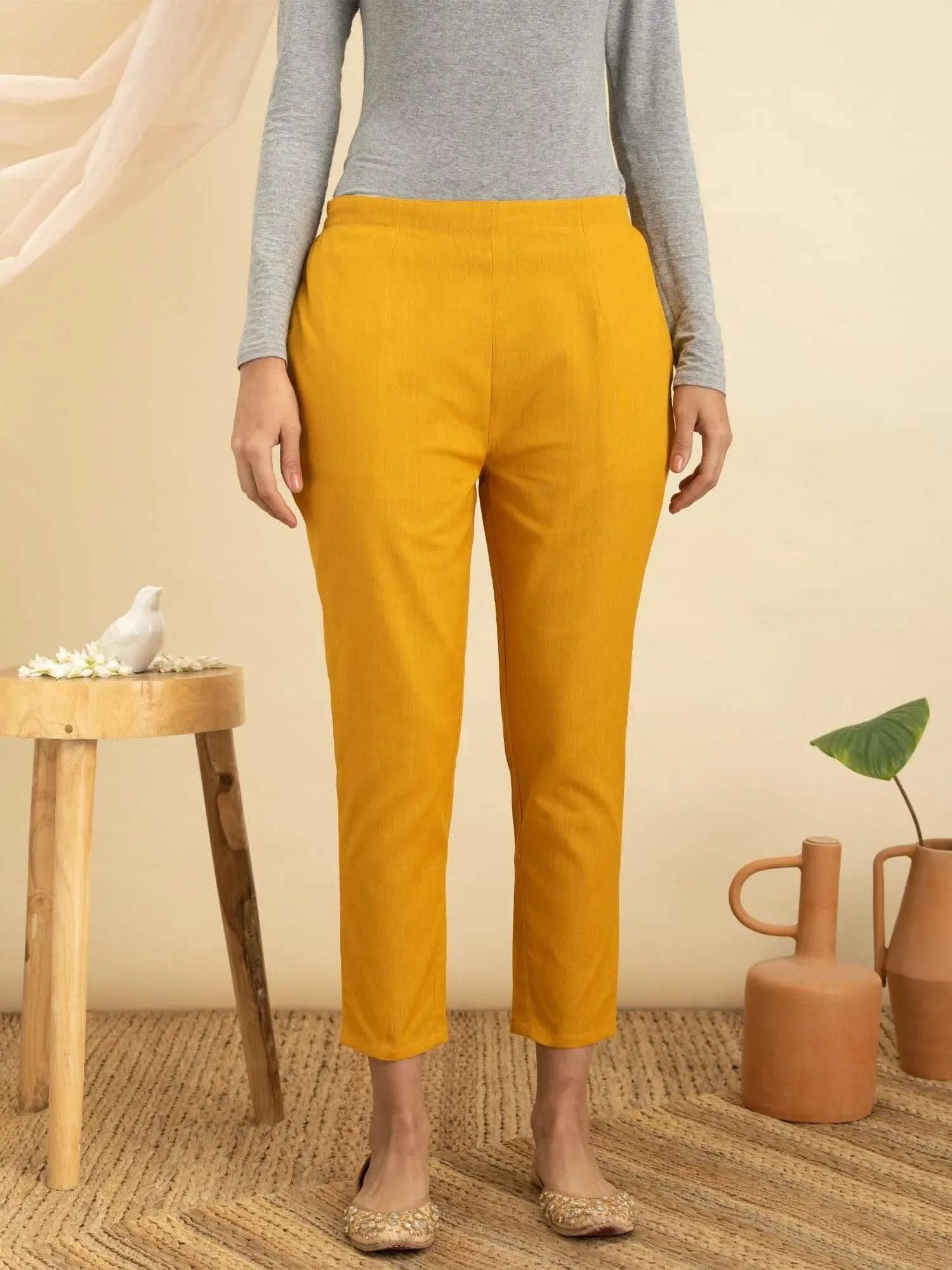 Buy Yellow Solid Cotton Trousers - PL856O- | Libas Ethnic Wear Online
Buy Yellow Solid Cotton Trousers - PL856O- | Libas Ethnic Wear Online