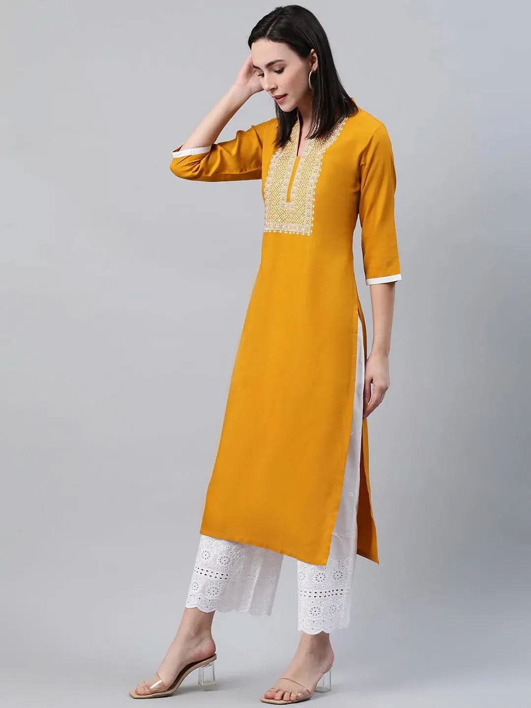Yellow Solid Rayon Kurta
Yellow Solid Rayon Kurta