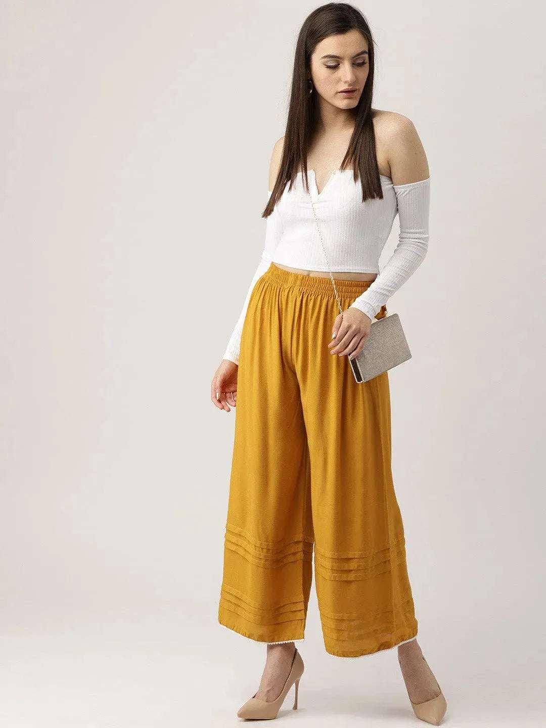 Buy Yellow Solid Rayon Palazzos - PL482-S | Libas Ethnic Wear Online
Buy Yellow Solid Rayon Palazzos - PL482-S | Libas Ethnic Wear Online