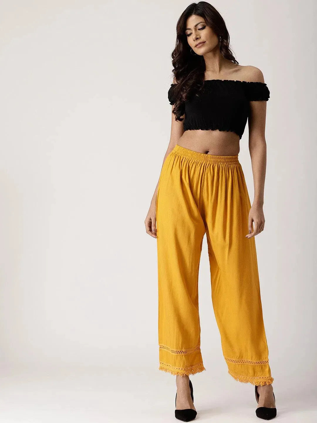 Buy Yellow Solid Rayon Palazzos - PL572-XL | Libas Ethnic Wear Online
Buy Yellow Solid Rayon Palazzos - PL572-XL | Libas Ethnic Wear Online