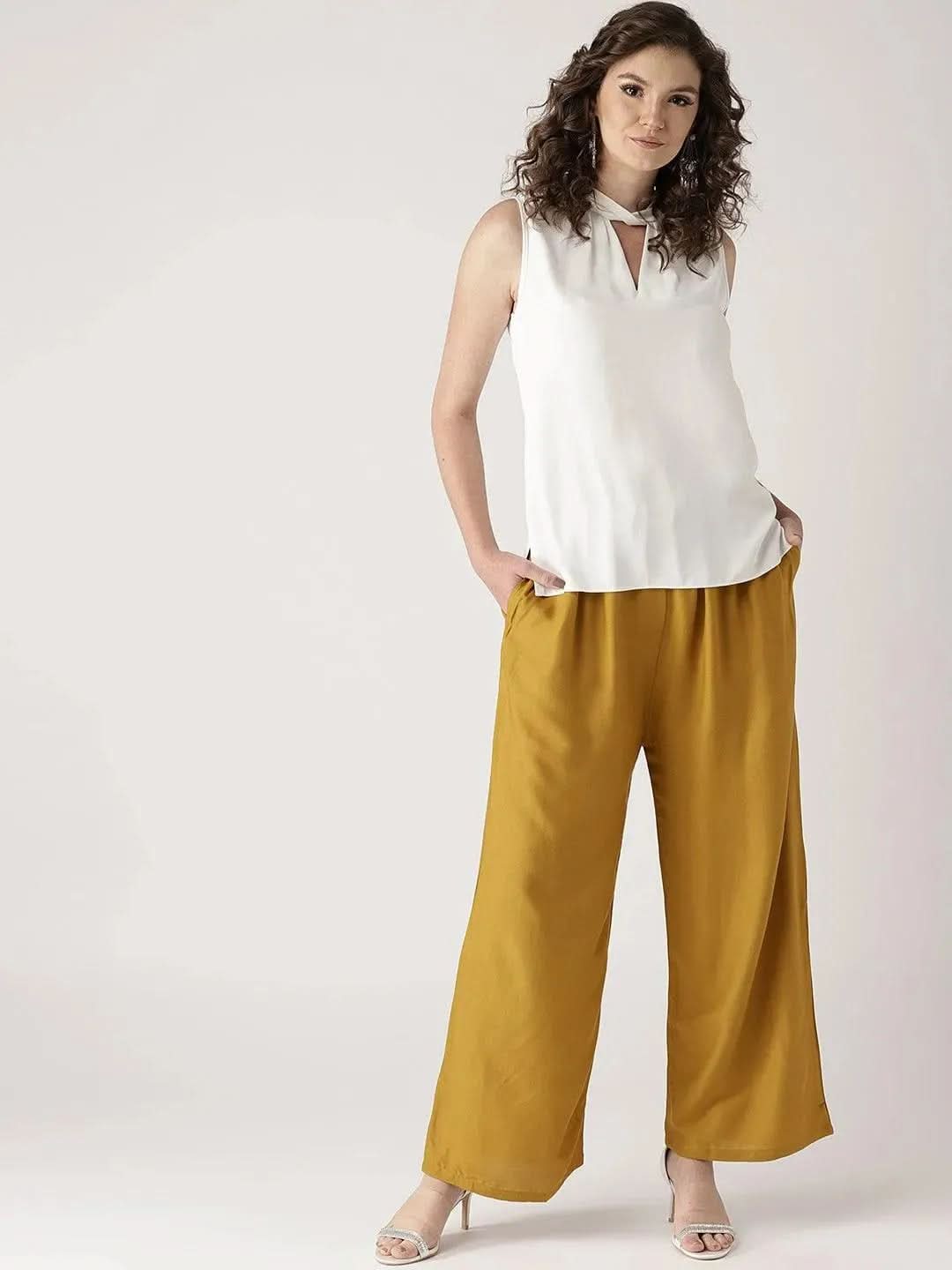 Yellow Solid Rayon Palazzos
Yellow Solid Rayon Palazzos