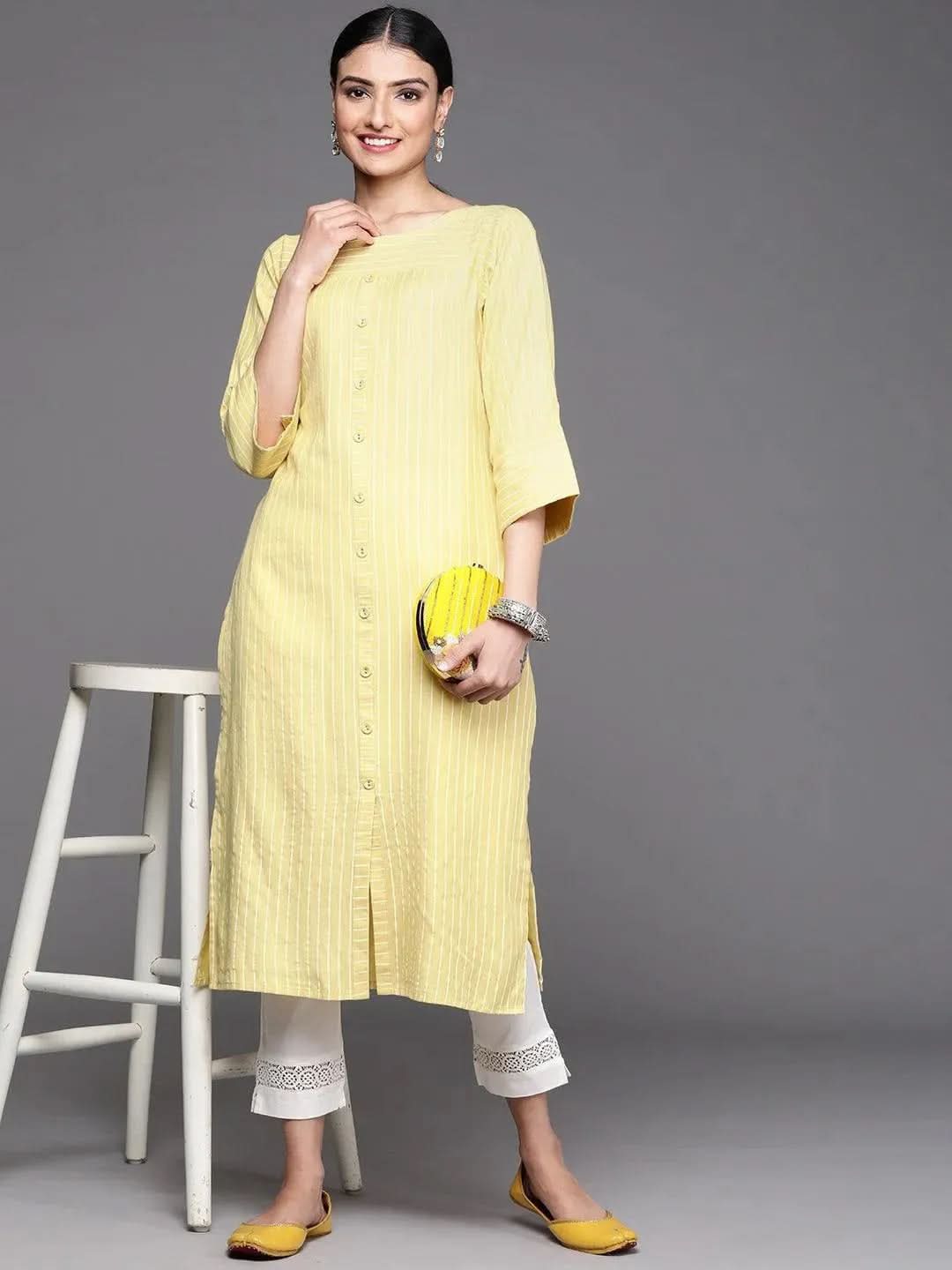 Buy Yellow Striped Cotton Kurta - 23189O- | Libas Ethnic Wear Online
Buy Yellow Striped Cotton Kurta - 23189O- | Libas Ethnic Wear Online