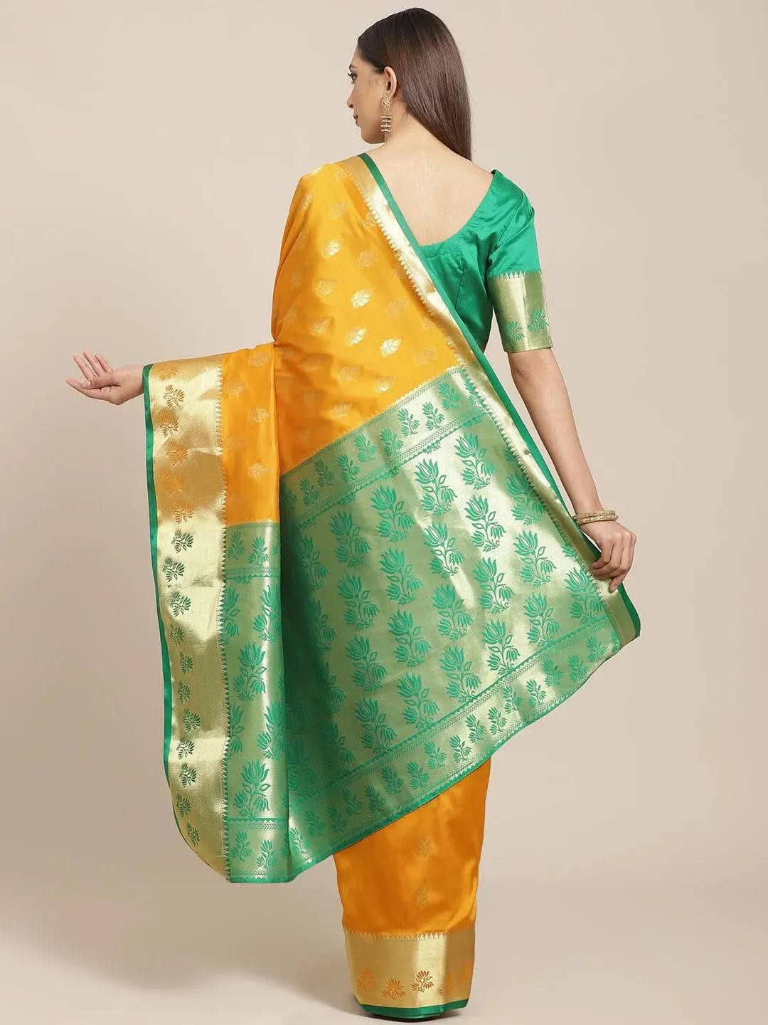 Yellow Woven Design Brocade Saree
Yellow Woven Design Brocade Saree