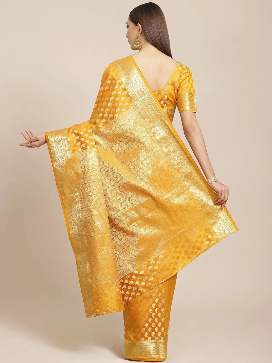 Yellow Woven Design Brocade Saree
Yellow Woven Design Brocade Saree