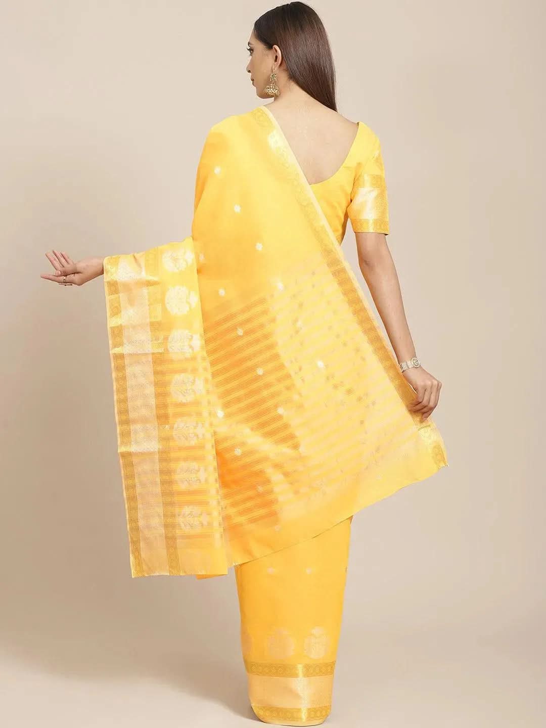 Yellow Woven Design Cotton Saree
Yellow Woven Design Cotton Saree